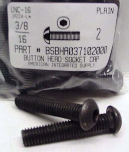 3/8-16X2 BUTTON HEAD SOCKET CAP SCREW ALLOY STEEL BLACK