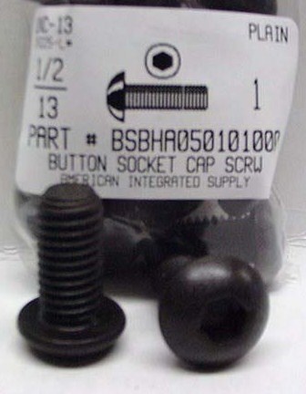 1/2-13X1 BUTTON HEAD SOCKET CAP SCREW ALLOY STEEL BLACK