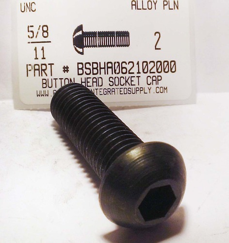 5/8-11X2 BUTTON HEAD SOCKET CAP SCREW ALLOY STEEL BLACK