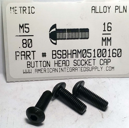 M5-.80X16MM BUTTON HEAD SOCKET CAP SCREW 12.9 STEEL BLACK D7380