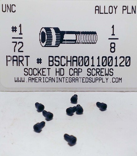 #1-72X1/8 SOCKET HEAD CAP SCREW ALLOY STEEL BLACK