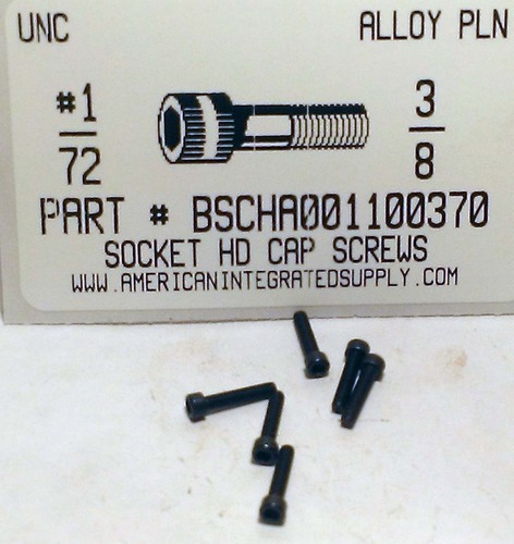 #1-72X3/8 SOCKET HEAD CAP SCREW ALLOY STEEL BLACK