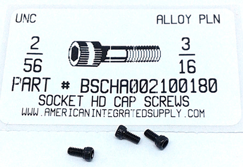 #2-56X3/16 SOCKET HEAD CAP SCREW ALLOY STEEL BLACK