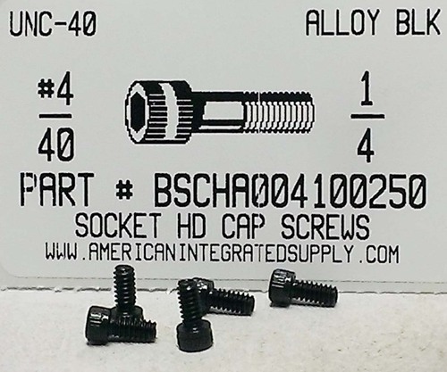 #4-40X1/4 SOCKET HEAD CAP SCREW ALLOY STEEL BLACK