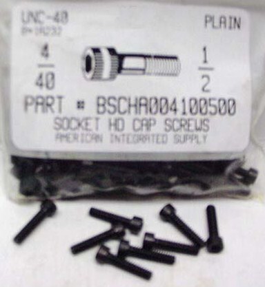 #4-40X1/2 SOCKET HEAD CAP SCREW ALLOY STEEL BLACK