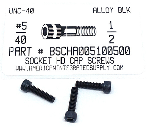 #5-40X1/2 SOCKET HEAD CAP SCREW ALLOY STEEL BLACK