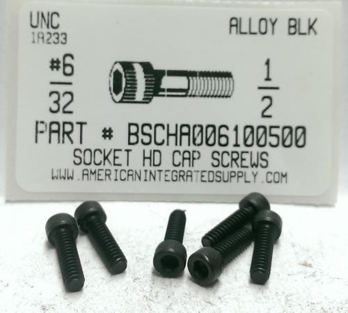 #6-32X1/2 SOCKET HEAD CAP SCREW ALLOY STEEL BLACK