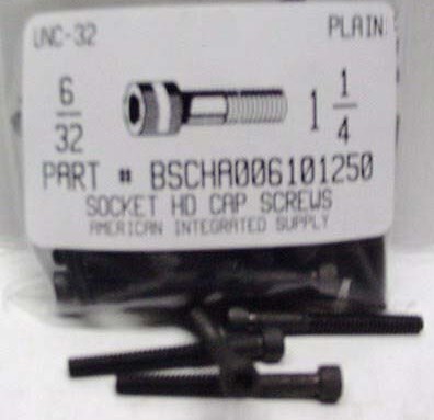 #6-32X1-1/4 SOCKET HEAD CAP SCREW ALLOY STEEL BLACK