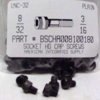 #8-32X3/16 SOCKET HEAD CAP SCREW ALLOY STEEL BLACK