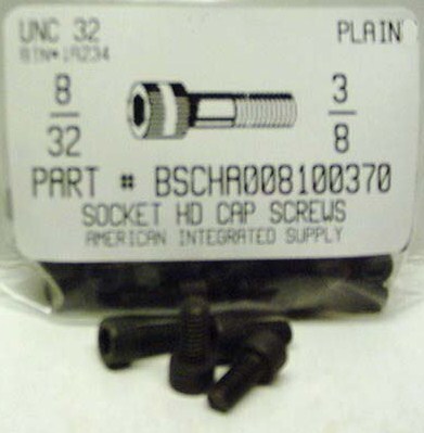 #8-32X3/8 SOCKET HEAD CAP SCREW ALLOY STEEL BLACK