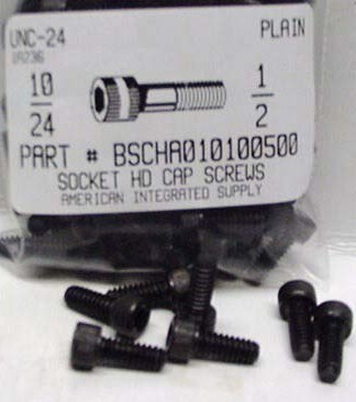 #10-24X1/2 SOCKET HEAD CAP SCREW ALLOY STEEL BLACK