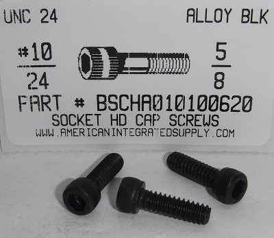 #10-24X5/8 SOCKET HEAD CAP SCREW ALLOY STEEL BLACK