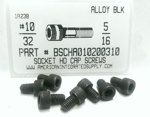 #10-32X5/16 SOCKET HEAD CAP SCREW ALLOY STEEL BLACK