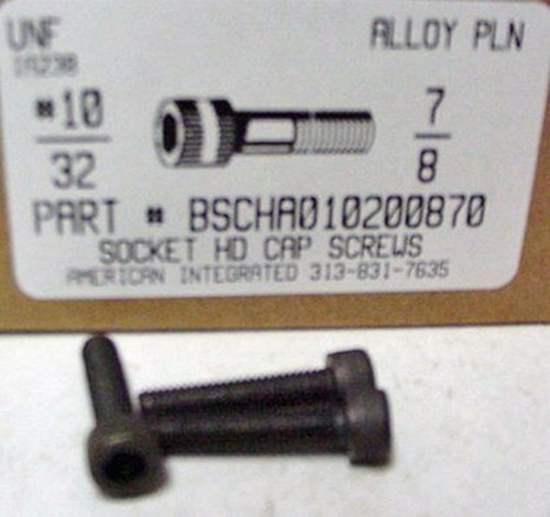 #10-32X7/8 SOCKET HEAD CAP SCREW ALLOY STEEL BLACK