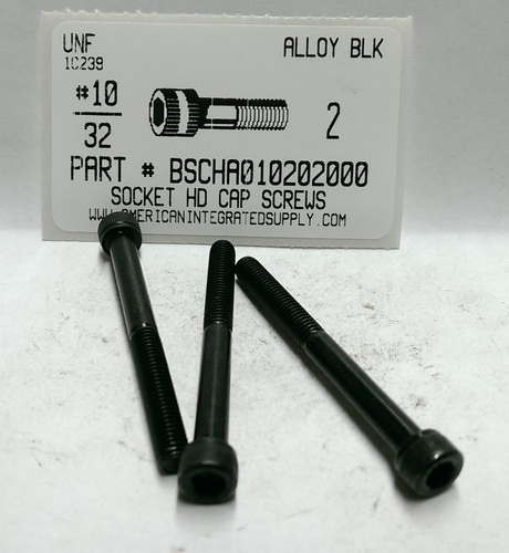 #10-32X2 SOCKET HEAD CAP SCREW ALLOY STEEL BLACK