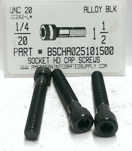 1/4-20X1-1/2 SOCKET HEAD CAP SCREW ALLOY STEEL BLACK