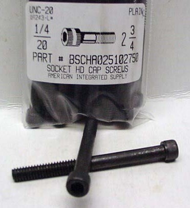 1/4-20X2-3/4 SOCKET HEAD CAP SCREW ALLOY STEEL BLACK