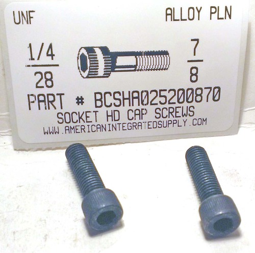 1/4-28X7/8 SOCKET HEAD CAP SCREW ALLOY STEEL BLACK