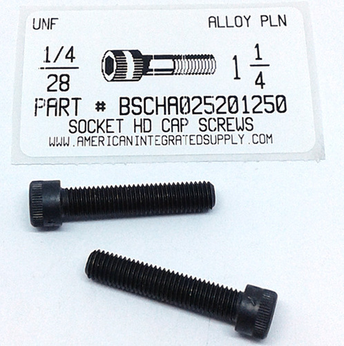 1/4-28X1-1/4 SOCKET HEAD CAP SCREW ALLOY STEEL BLACK