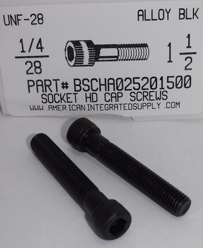 1/4-28X1-1/2 SOCKET HEAD CAP SCREW ALLOY STEEL BLACK