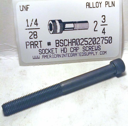 1/4-28X2-3/4 SOCKET HEAD CAP SCREW ALLOY STEEL BLACK