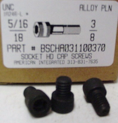 5/16-18X3/8 SOCKET HEAD CAP SCREW ALLOY STEEL BLACK