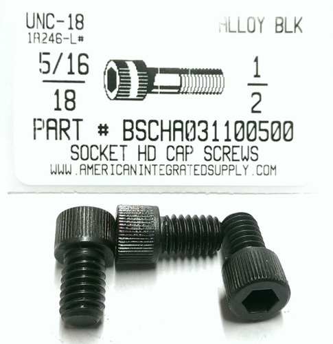 5/16-18X1/2 SOCKET HEAD CAP SCREW ALLOY STEEL BLACK