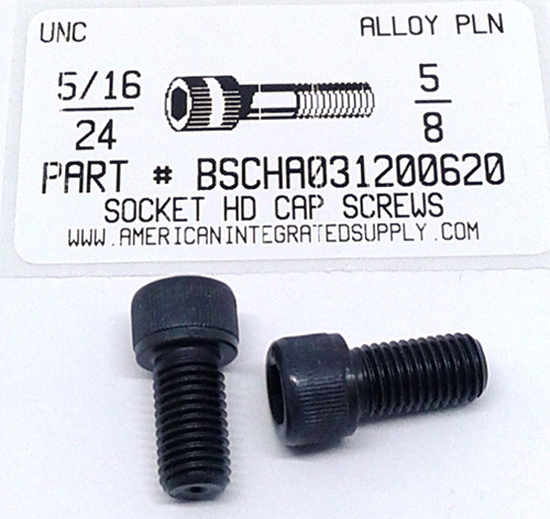 5/16-24X5/8 SOCKET HEAD CAP SCREW ALLOY STEEL BLACK