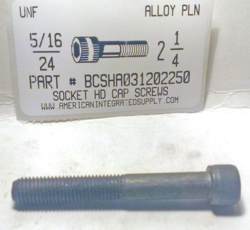 5/16-24X2-1/4 SOCKET HEAD CAP SCREW ALLOY STEEL BLACK