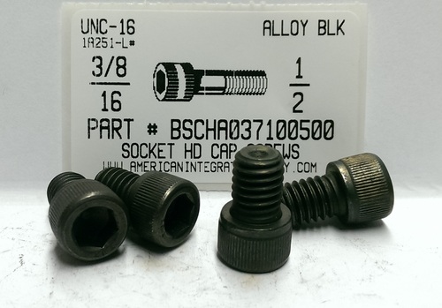 3/8-16X1/2 SOCKET HEAD CAP SCREW ALLOY STEEL BLACK