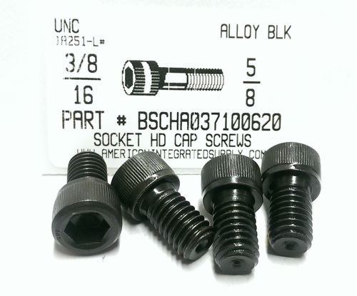 3/8-16X5/8 SOCKET HEAD CAP SCREW ALLOY STEEL BLACK