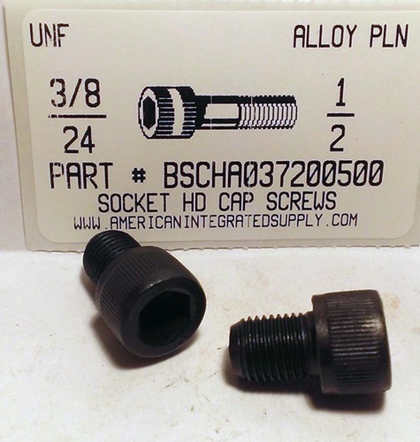 3/8-24X1/2 SOCKET HEAD CAP SCREW ALLOY STEEL BLACK