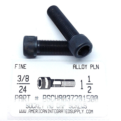 3/8-24X1-1/2 SOCKET HEAD CAP SCREW ALLOY STEEL BLACK