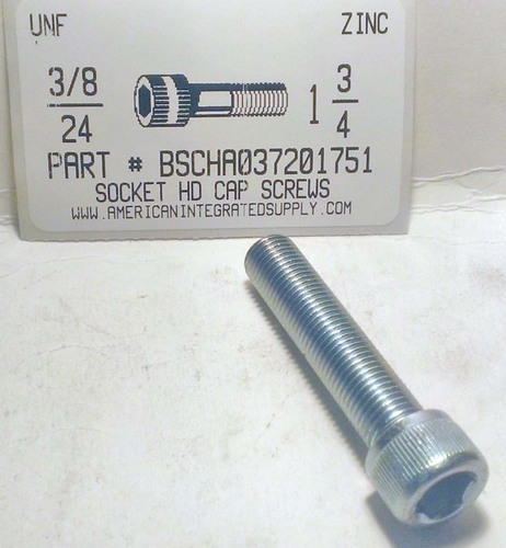 3/8-24X1-3/4 SOCKET HEAD CAP SCREW ALLOY STEEL ZINC PLATED