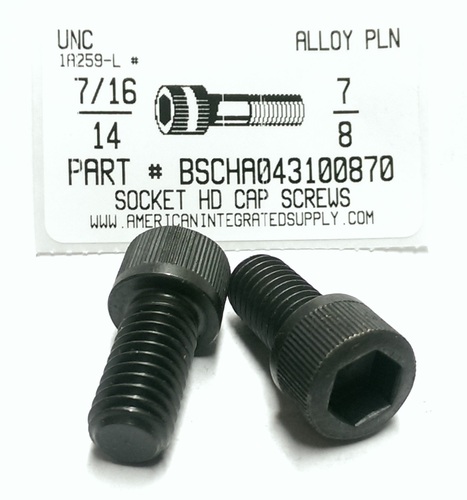 7/16-14X7/8 SOCKET HEAD CAP SCREW ALLOY STEEL BLACK