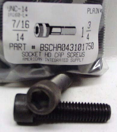 7/16-14X1-3/4 SOCKET HEAD CAP SCREW ALLOY STEEL BLACK