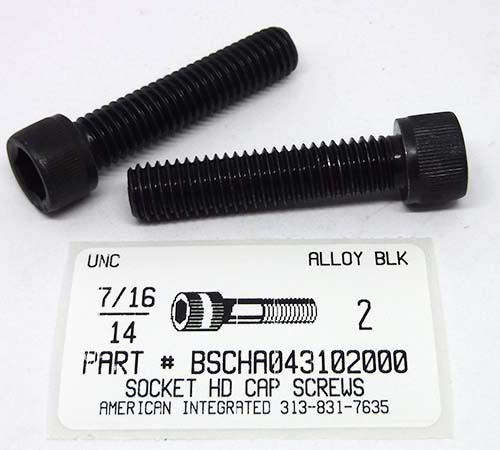 7/16-14X2 SOCKET HEAD CAP SCREW ALLOY STEEL BLACK