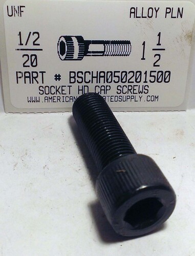 1/2-20X1-1/2 SOCKET HEAD CAP SCREW ALLOY STEEL BLACK