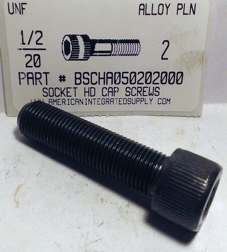 1/2-20X2 SOCKET HEAD CAP SCREW ALLOY STEEL BLACK