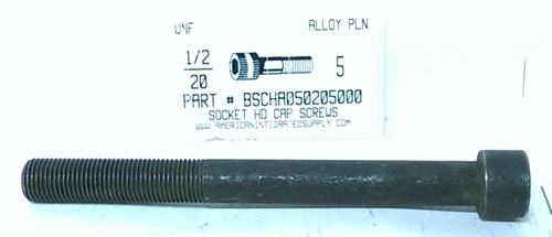 1/2-20X5 SOCKET HEAD CAP SCREW ALLOY STEEL BLACK