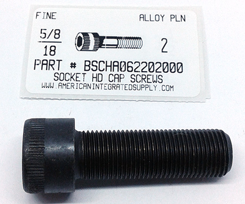 5/8-18X2 SOCKET HEAD CAP SCREW ALLOY STEEL BLACK