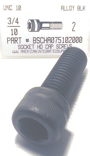 3/4-10X2 SOCKET HEAD CAP SCREW ALLOY STEEL BLACK