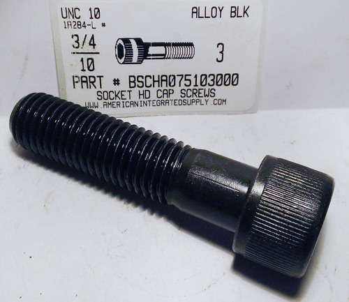 3/4-10X3 SOCKET HEAD CAP SCREW ALLOY STEEL BLACK