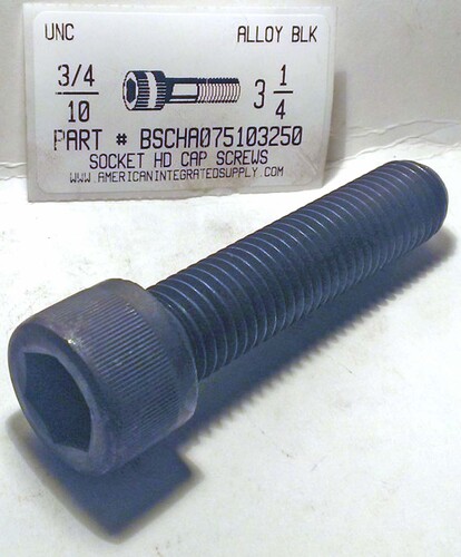 3/4-10X3-1/4 SOCKET HEAD CAP SCREW ALLOY STEEL BLACK