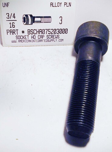 3/4-16X3 SOCKET HEAD CAP SCREW ALLOY STEEL BLACK