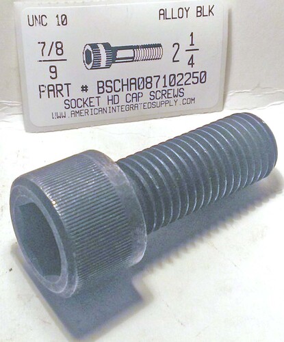 7/8-9X2-1/4 SOCKET HEAD CAP SCREW ALLOY STEEL BLACK