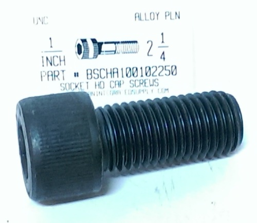 1-8X2-1/4 SOCKET HEAD CAP SCREW ALLOY STEEL BLACK