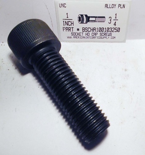 1-8X3-1/4 SOCKET HEAD CAP SCREW ALLOY STEEL BLACK