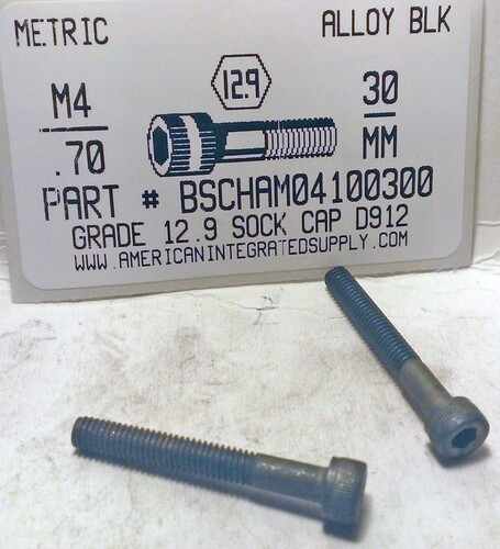 M4-.70X30mm SOCKET HEAD CAP SCREW 12.9 STEEL BLACK D912