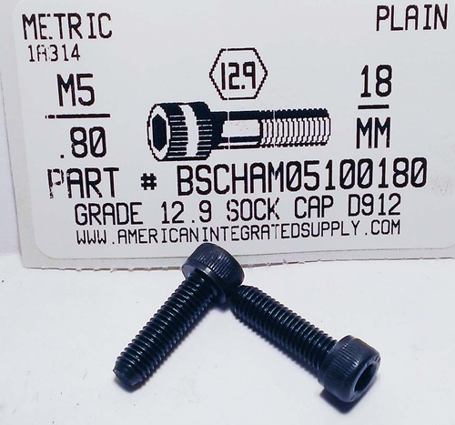 M5-.80X18mm SOCKET HEAD CAP SCREW 12.9 STEEL BLACK D912